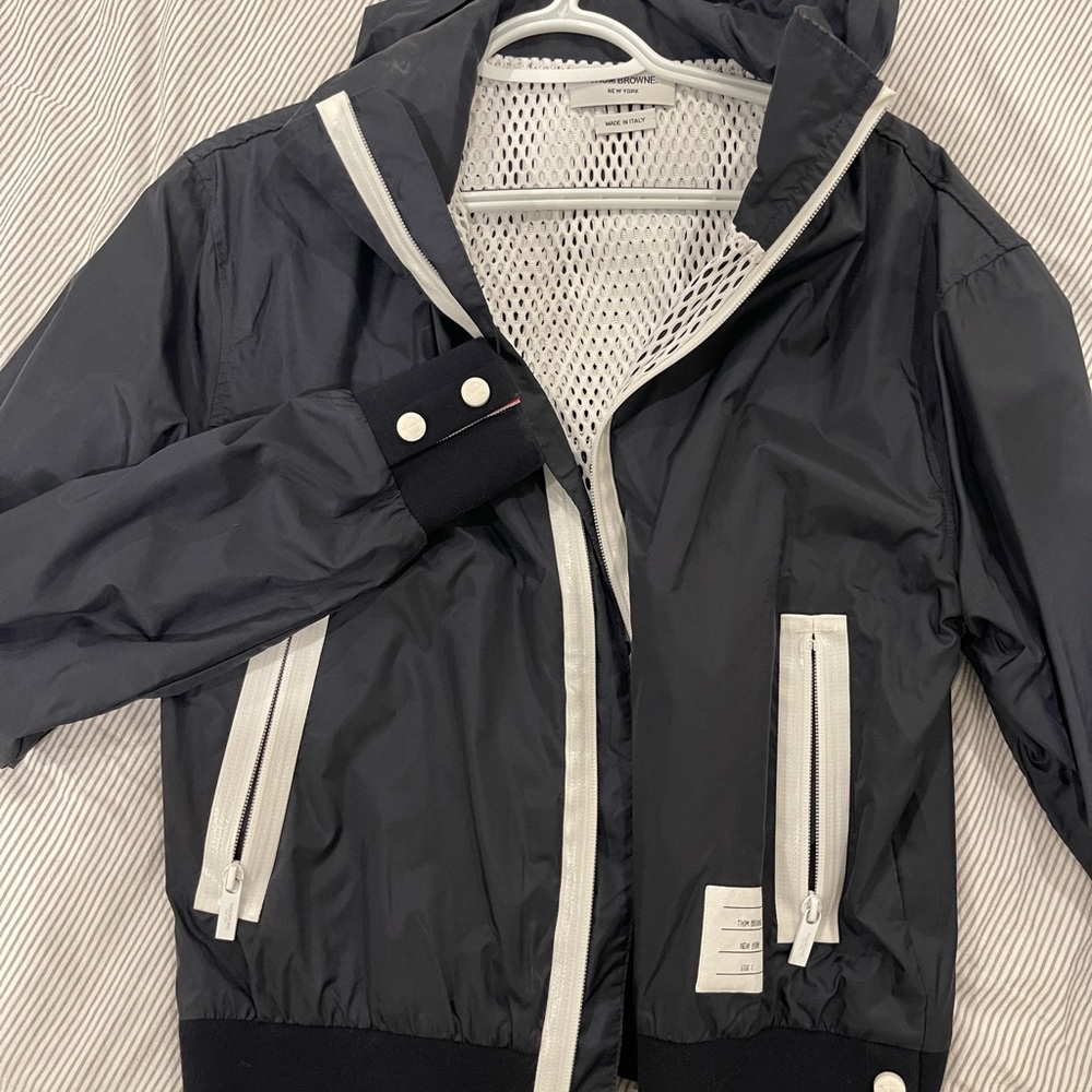 Thom Browne jacket summer zipped Hoodie Dark blue